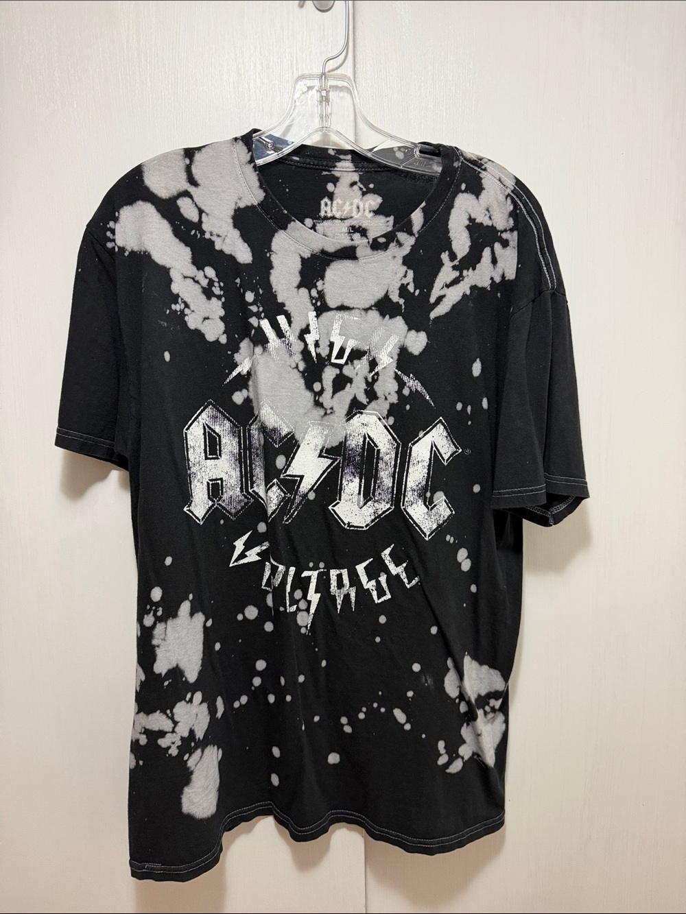 AC/DC Black and White Bleached Graphic Tee